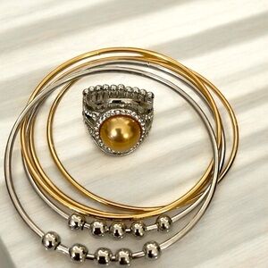 Elegant Gold and Silver Jewelry Set
